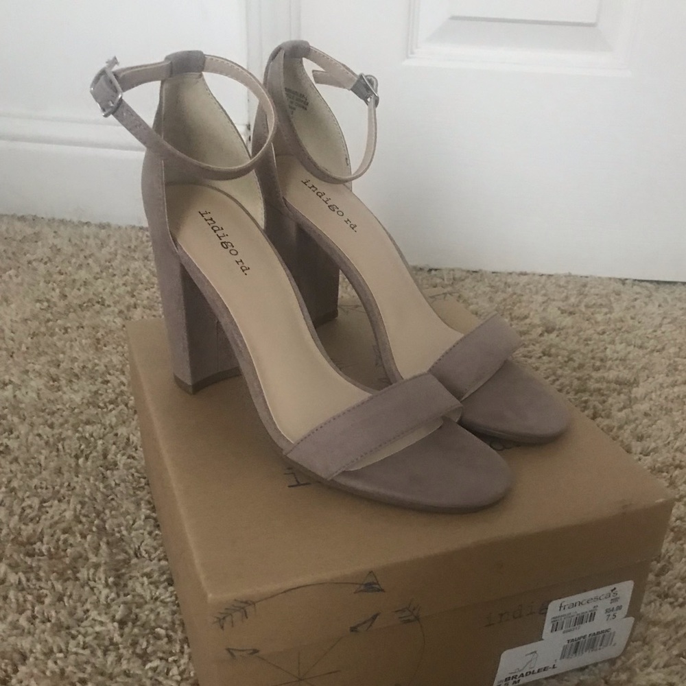 NEW Faux suede block heels